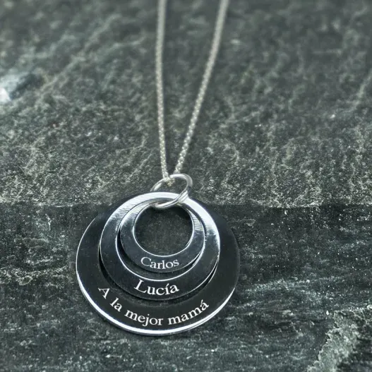 Colgante anillos de plata personalizado (Vista alternativa)
