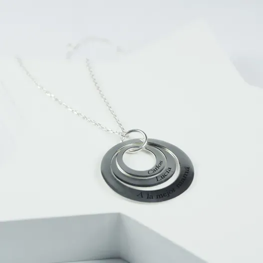 Colgante anillos de plata personalizado (Foto de catálogo)
