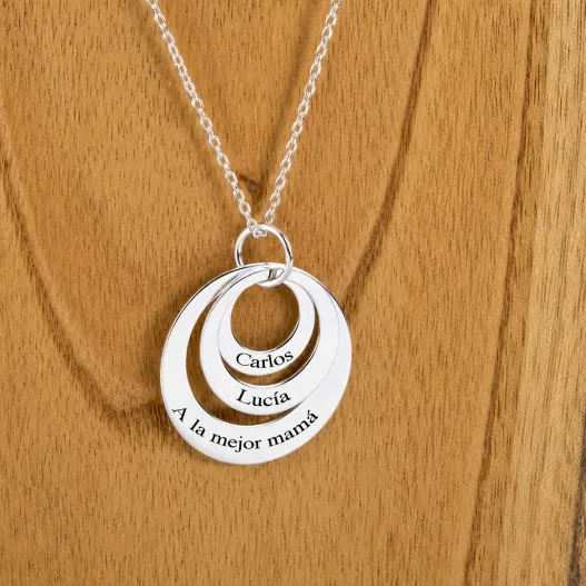 Colgante anillos de plata personalizado