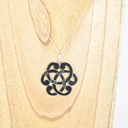 Colgante de plata arabesco grabado (Idea de regalo original)