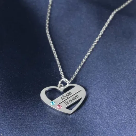 Colgante coraz&oacute;n con cristales personalizado (Vista alternativa)