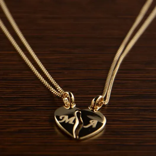 Colgante coraz&oacute;n divisible de plata personalizado (Idea de regalo original)