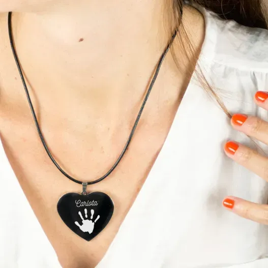 Colgante coraz&oacute;n personalizado 'Huella' (Idea de regalo original)