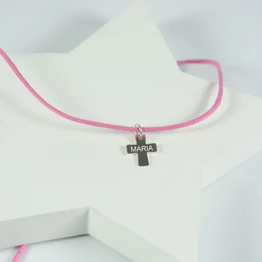 Colgante de plata cruz personalizada