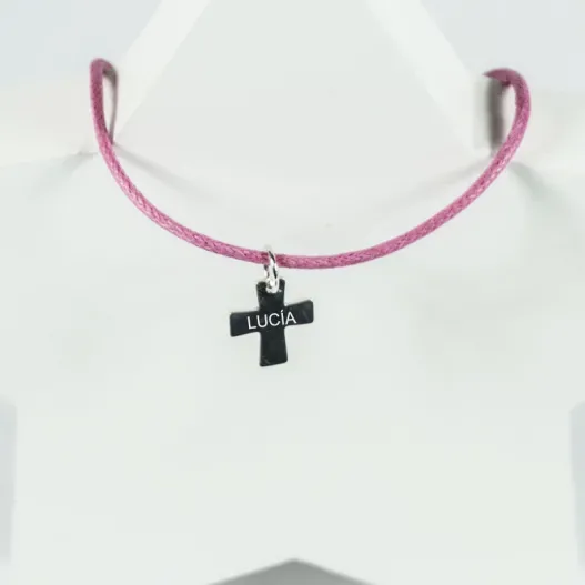 Colgante de plata cruz personalizada (Idea de regalo original)