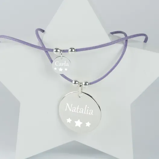 Colgante de plata madre e hija personalizado (Idea de regalo original)