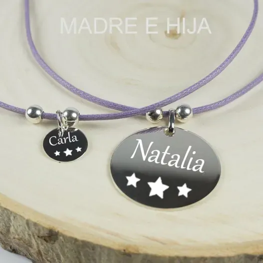 Colgante de plata madre e hija personalizado
