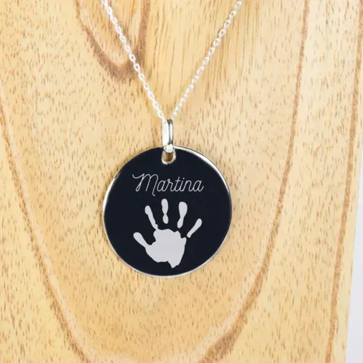 Colgante de plata personalizado 'Huella'