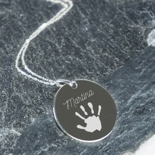 Colgante de plata personalizado 'Huella' (Vista alternativa)