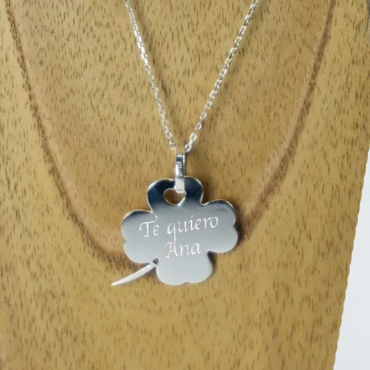 Colgante de plata gran tr&eacute;bol