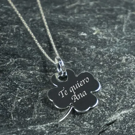 Colgante de plata gran tr&eacute;bol (Vista alternativa)