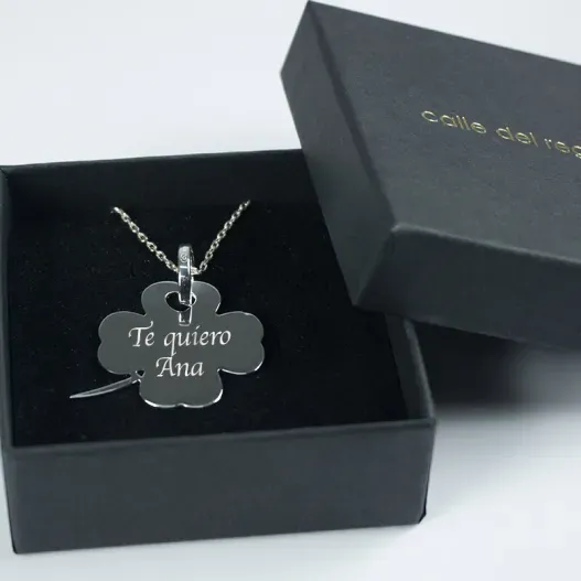 Colgante de plata gran tr&eacute;bol (Idea de regalo original)