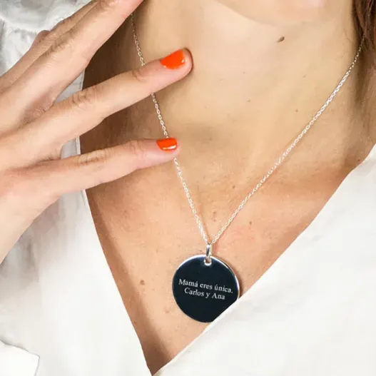 Colgante de plata medalla personalizado (Detalle de presentación)