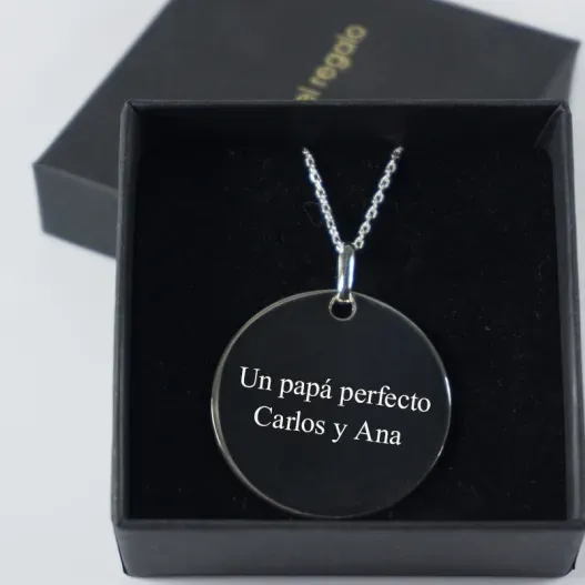 Colgante de plata medalla personalizado (Idea de regalo original)