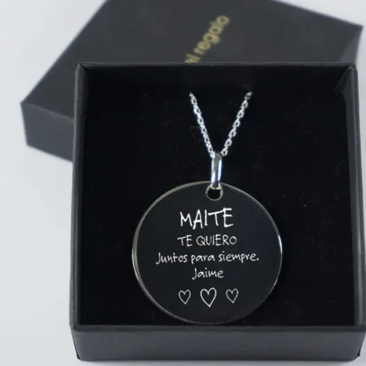 Colgante de plata personalizado con dedicatoria (Idea de regalo original)