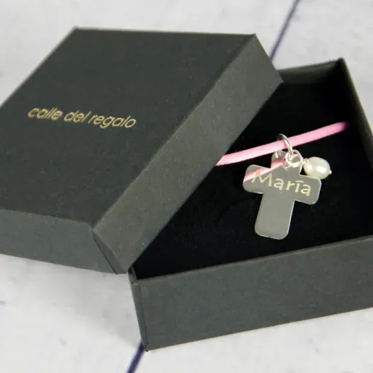 Colgante personalizado cruz de plata (Idea de regalo original)
