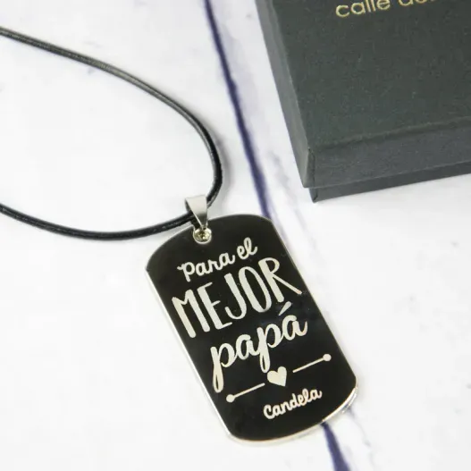 Colgante personalizado El mejor Pap&aacute; (Vista alternativa)