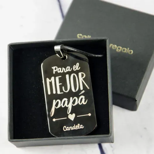 Colgante personalizado El mejor Pap&aacute; (Detalle de presentación)
