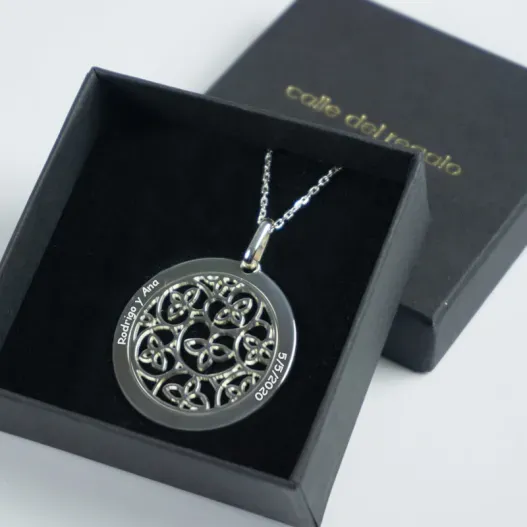 Colgante de plata roset&oacute;n personalizado (Idea de regalo original)