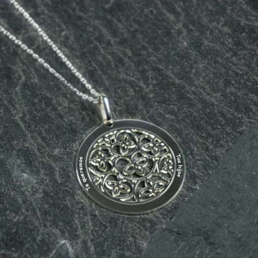 Colgante de plata roset&oacute;n personalizado (Vista alternativa)