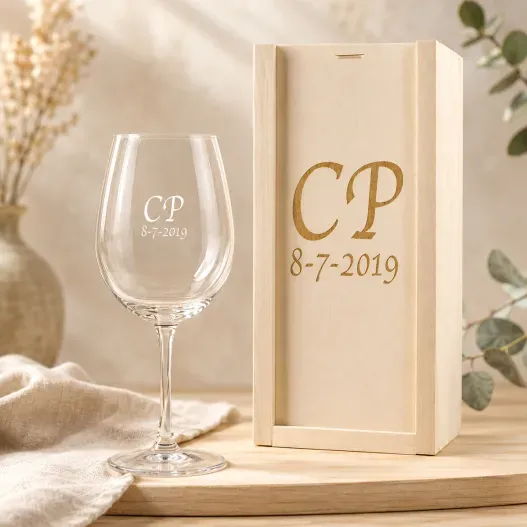 Copa de vino con iniciales grabadas (Vista alternativa)