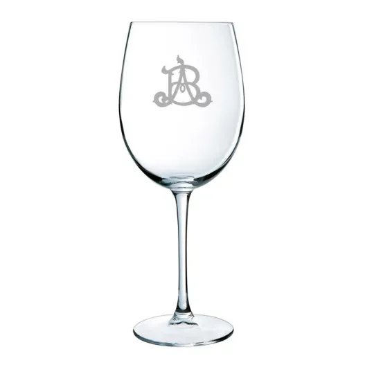 Copa de vino con monograma grabado (Foto de catálogo)