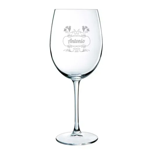 Copa de vino con nombre grabado (Foto de catálogo)