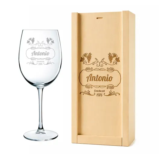 Copa de vino con nombre grabado (Idea de regalo original)
