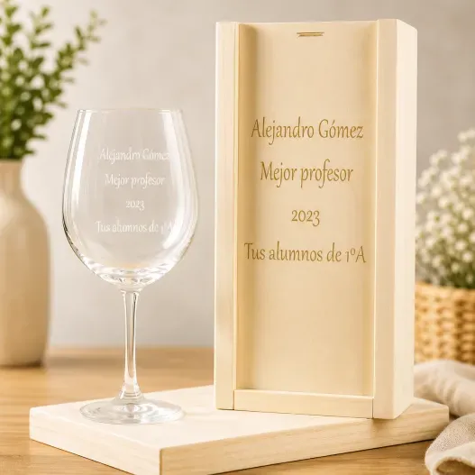 Copa de vino grabada (Idea de regalo original)
