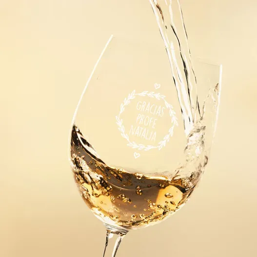 Copa de vino grabada 'Gracias Profe' (Vista alternativa)