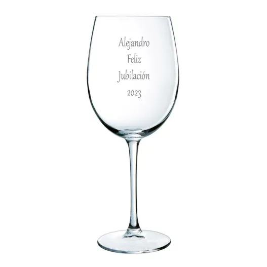 Copa de vino grabada para jubilaci&oacute;n (Foto de catálogo)