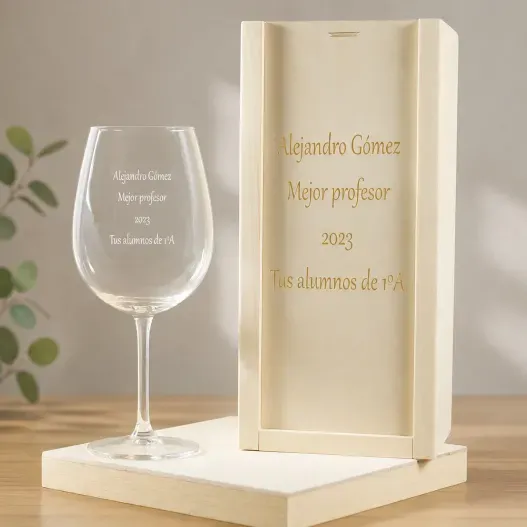 Copa de vino grabada para profesor (Foto de catálogo)