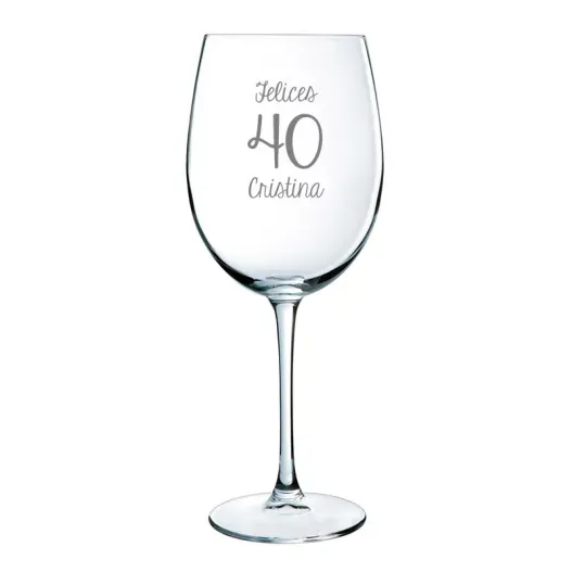 Copa de vino para cumplea&ntilde;os grabada (Foto de catálogo)