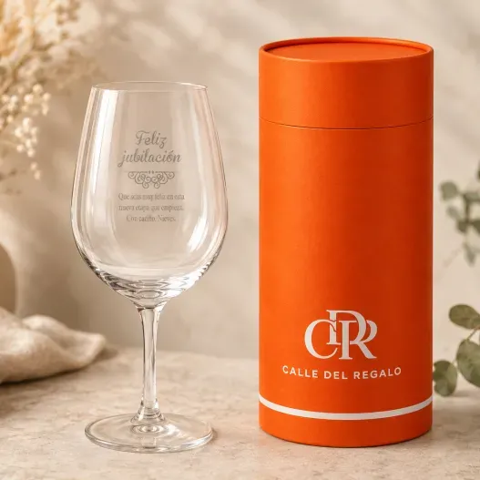 Copa de vino regalo para jubilaci&oacute;n (Vista alternativa)