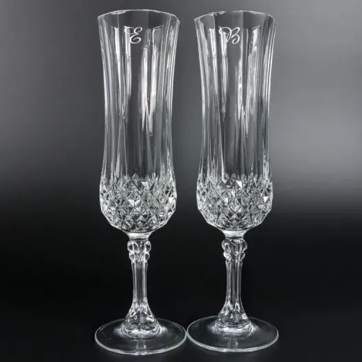 Juego de 6 copas de cava talladas grabadas (Foto de catálogo)