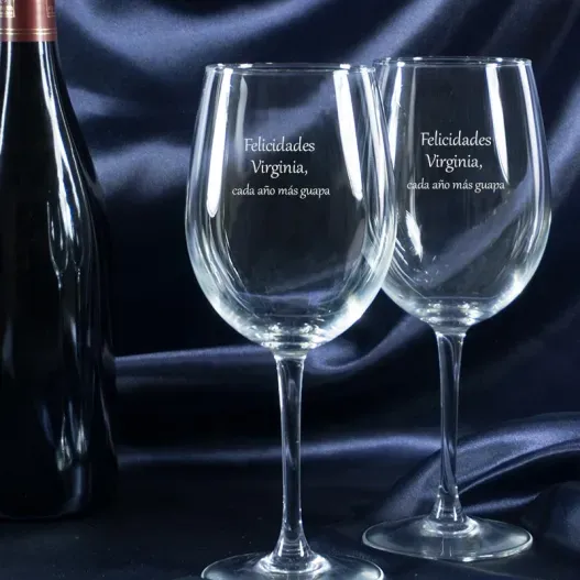 Copas de vino 'cumplea&ntilde;os mujer' (Vista alternativa)