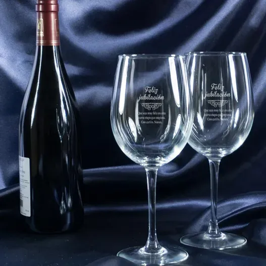 Copas de vino regalo de jubilaci&oacute;n (Idea de regalo original)