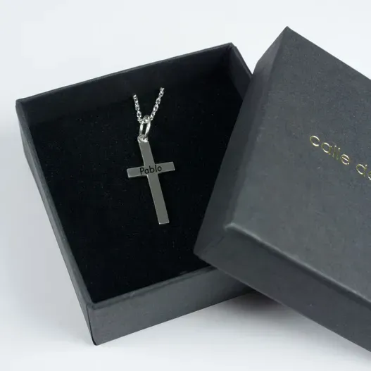 Cruz de plata personalizada (Idea de regalo original)