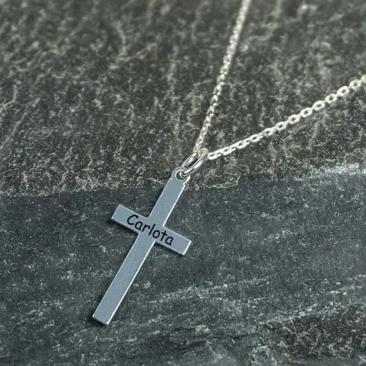 Cruz de plata personalizada (Vista alternativa)