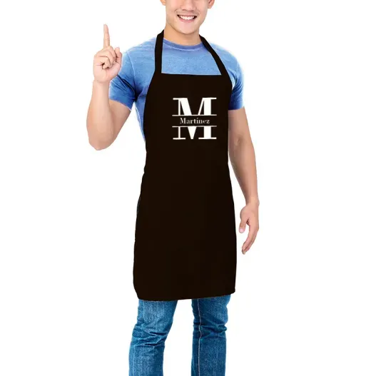 Delantal de cocina BIO bordado 'Inicial' (Vista alternativa)