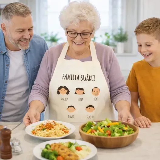 Delantal familia personalizado