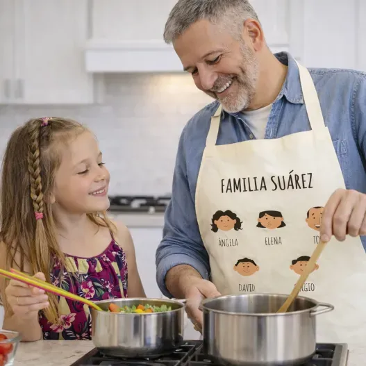 Delantal familia personalizado (Foto de catálogo)