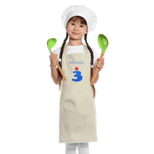Delantal infantil BIO bordado (Idea de regalo original)