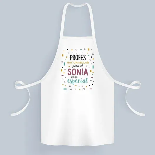 Delantal personalizado 'Profe especial' (Idea de regalo original)