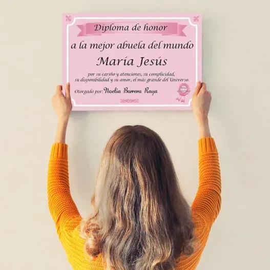 Diploma a la mejor abuela del mundo
