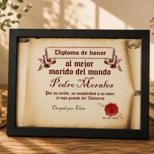 Diploma pergamino al mejor marido