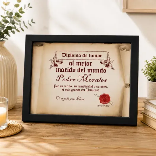 Diploma pergamino al mejor marido (Foto de catálogo)