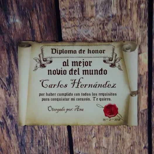 Diploma pergamino al mejor novio (Vista alternativa)