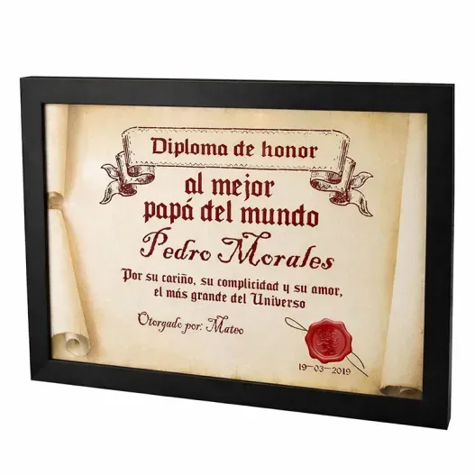 Diploma pergamino al mejor padre (Foto de catálogo)