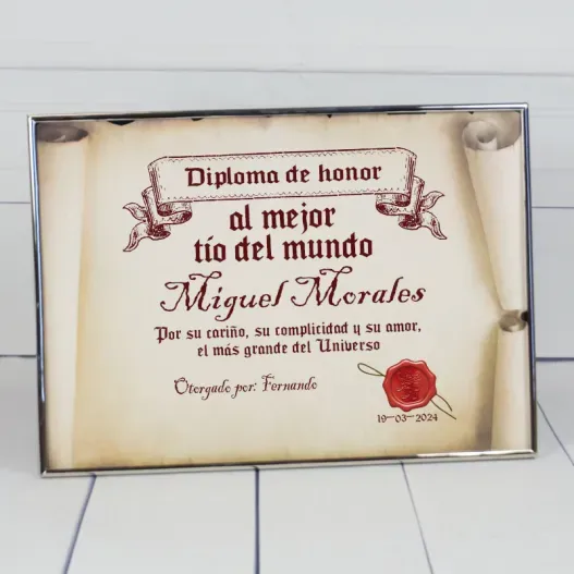 Diploma pergamino al mejor t&iacute;o (Idea de regalo original)